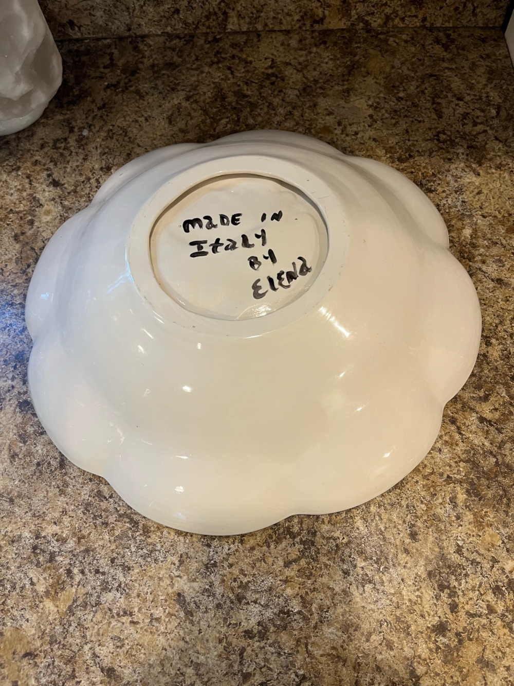 Ceramic Pasta Serving Bowl with Colorful Vegetable Motif Made in Italy 14” - Picture 8 of 12